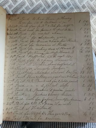 ANTIQUE HANDWRITTEN LEDGER Memorandum Book 1879 Pennsylvania Lancaster Area ? 2