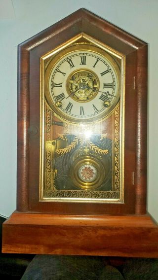 Antique Waterbury Kitchen Clock With Alarm 8 - Day,  Time For Repair