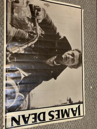 James Dean Poster Vintage 1985 Motorcycle Teen Icon C1727