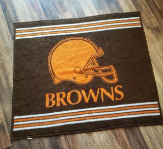Vintage Cleveland Browns Biederlack Stadium Throw Blanket Fleece Made In Usa