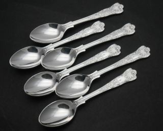 Queens Pattern - Set Of 6 Silver Plated Coffee Spoons - Epns A1 Vintage