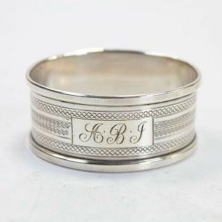 Vintage Silver Napkin Ring Serviette 925 Sterling Birmingham 1954 Mid Century 43