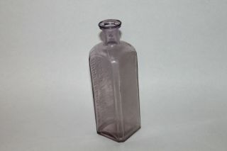 Antique Purple Glass Bottle HUGO BRECKLEIN ' S Rialto Pharmacy Kansas City Mo 16 3