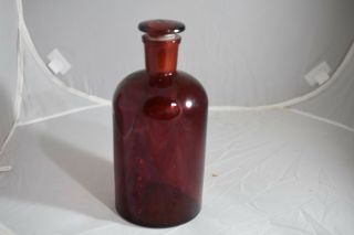 Pyrex Bottle Ruby Red Apothecary 29 With Ruby Stopper - 4