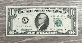 1969 - A Chicago $10 Dollar Federal Reserve Note (p102)