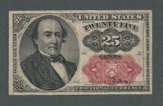 1874 United States 25 Twenty Five Cents Fractional Currency Note - - S165