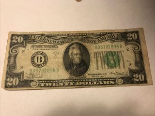 1934 - A $20 Twenty Dollars Frn Federal Reserve Note York,  Ny