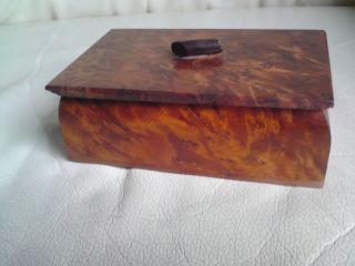 Vintage Hand Crafted Burr Wood Wooden Box.