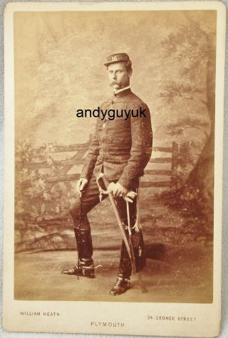 Cabinet Card Soldier 16th Regiment Of Foot Plymouth Antique Photo William Heath