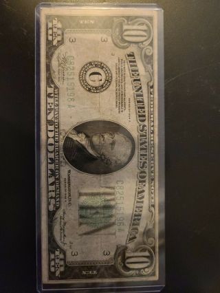 Ten Dollar Bill 1934a Federal Reserve Note Bill