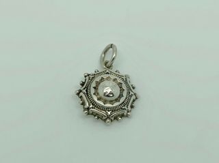Antique Victorian Sterling Silver Embossed Fancy Design Dainty Charm/pendant