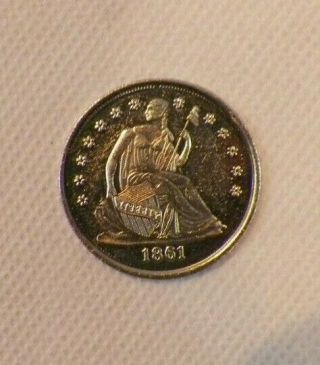 1861 Confederate States Of America Half Dollar Coin Token Fantasy Csa 50 Cents