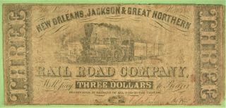 Confederate Railroad,  No J & Gn $3,  Recycled Paper,  Port Gibson Notes.