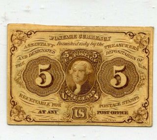 Fr - 1230 First Issue Five Cent Fractional Currency
