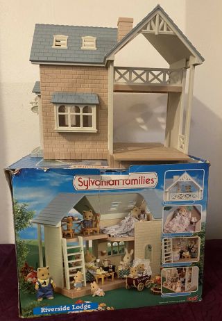 Sylvanian Families Riverside Lodge Figures And Furnitures Not Boxed