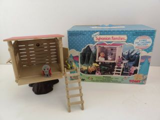 Sylvanian Families Vintage Epoch Tomy Owl Tree House - 1986 With Owl Figures
