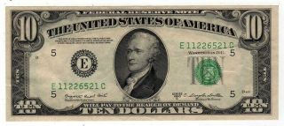1950 C Ten Dollar Federal Reserve Note Bill Richmond Virginia
