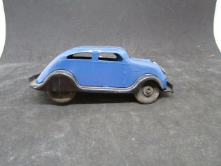 Vintage 1930s Pressed Steel Girard Chrysler Air Flow Car - Blue