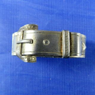 Stunning Antique Victorian Silver Buckle Hinged Scarf Ring