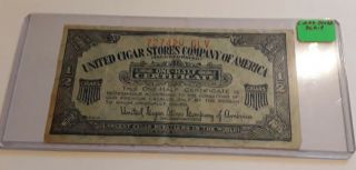 United Cigar Stores Company Of America,  1/2 Certificate Scrip.  727420 Glv