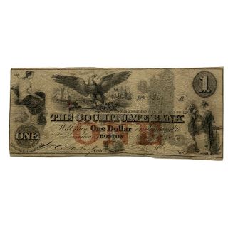 1850 Massachusetts $1 Obsolete Currency The Cochituate Bank,  Boston