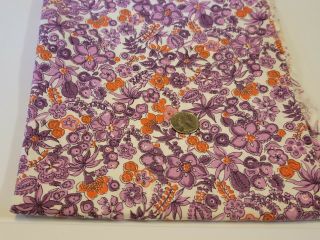 FULL Vintage feedsack: opened,  Purple and Orange Flowers 2