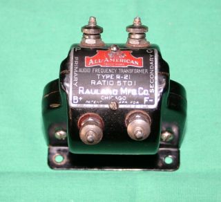 All - American R - 21 Antique 5:1 Audio Transformer For 1920s Vintage Radios