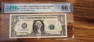 Us Paper Money 1995 $1 Dollar Bill Legal Tender Graded Pmg 66 Star Note