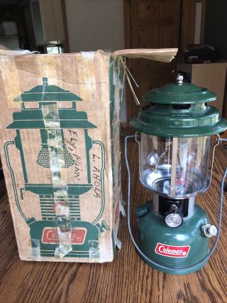 Vintage Coleman 220h195 Double Mantle Lantern Made In 1974 Look