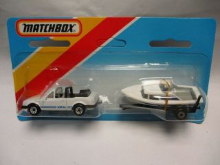 Matchbox Macau Two Pack - Tp - 114 Ford Escort With Boat & Trailer,  Blistercard
