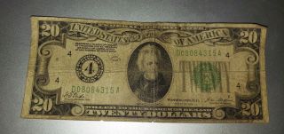 1928 $20 Dollar Note Federal Reserve Of Minneapolis Gold On Demand