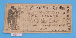 Wpcoin The State Of North Carolina One Dollar,  Oct 15th 1861,  Csa,  No 19736