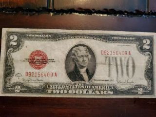 U.  S.  1928 $2 Dollar Red Seal Note ✯ Historic & Highly Collectible