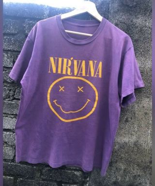 Vintage 1992 Nirvana Smiley Tour Promo T Shirt Tee L