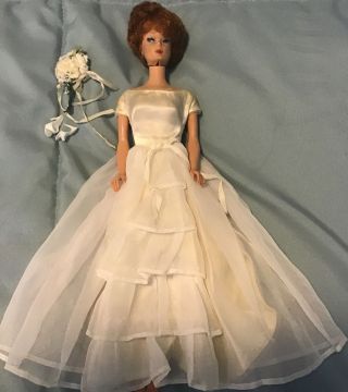 Vintage 1960’s Mattel Barbie Bubble Cut Red Head /bride’s Dream Wedding Dress