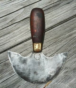 Antique Vintage Leather Tool C S Osborne Head Knife 5 " Wide Harrison Nj