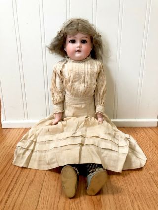 Antique Armand Marseille 370 Bisque Head Doll Made In Germany Kid Leather Body