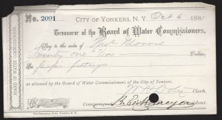 Board Of Water Commissioners==yonkers,  Ny==1881