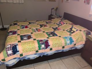Vintage Totally Handmade One Of A Kind Gorgeous Quilt