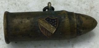 Really Cool Antique World War 1 Brass Bullet Watch Fob Trench Art Cf303