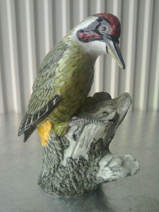 Vintage - Mack Fine " Green Woodpecker " Bone China - Antique
