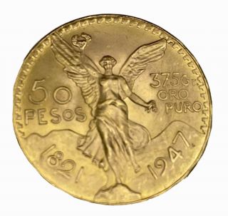 Mexican 50 Pesos Gold Coin,  1921 - 1947,  37.  5g (1.  2oz Of Lustrous Gold) Centenario