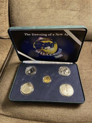 1997 - 2000 Kiribati/samoa Millennium 2000 Gold & Silver Proof 5 Coin Set