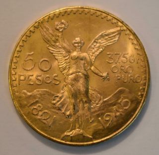 1945 Mexico Gold 50 Pesos Bu