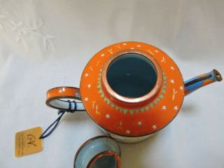 Charlotte di Vita Hand Painted Enamel Teapot By C Madicott 3