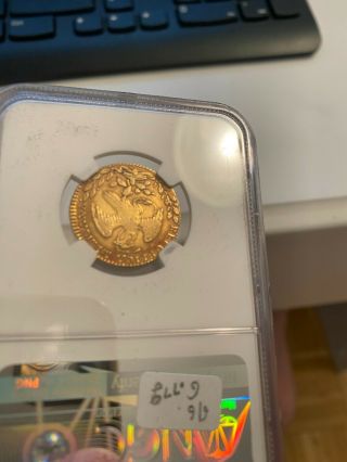 Mexico: Republic gold 2 Escudos 1825 Mo NGC AU 55 Rare Mexico Gold Coin 5