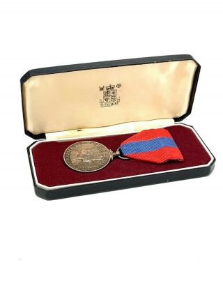 Antique Solid Silver Imperial Service Medal Elizabeth Ii George Atkinson 552