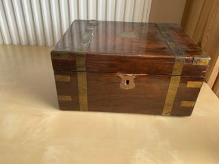 Antique Vintage Wooden Writing Slope Box - Needs To Be Restored No Key