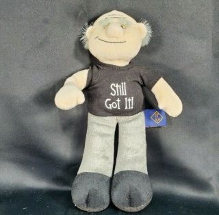 Vtg The Petting Zoo Standing Old Man Plush Figure Still Got It 12 " Weighted Feet