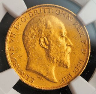 1902,  Great Britain,  Edward Vii.  Matte Proof Gold ½ Sovereign Coin.  Ngc Pf - 60